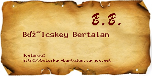 Bölcskey Bertalan névjegykártya