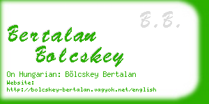 bertalan bolcskey business card